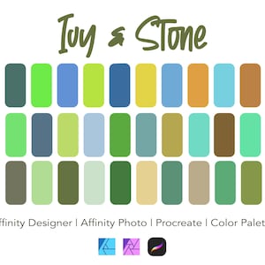 Ivy & Stone Color Palette Bundle: 30 Swatches for Procreate, Affinity (Digital Download)