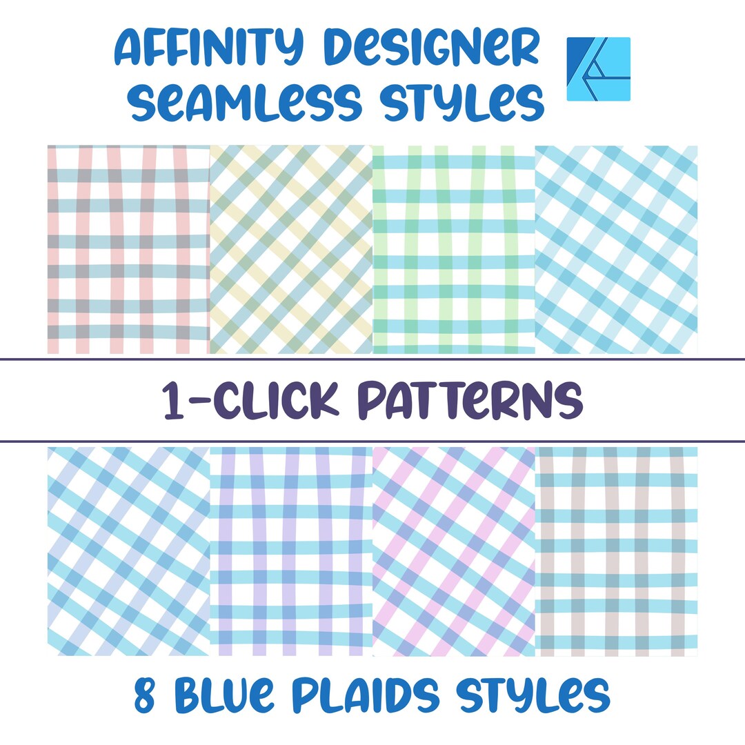 Affinity Designer Blue Plaid Seamless Pattern Set (digital Download) - Etsy