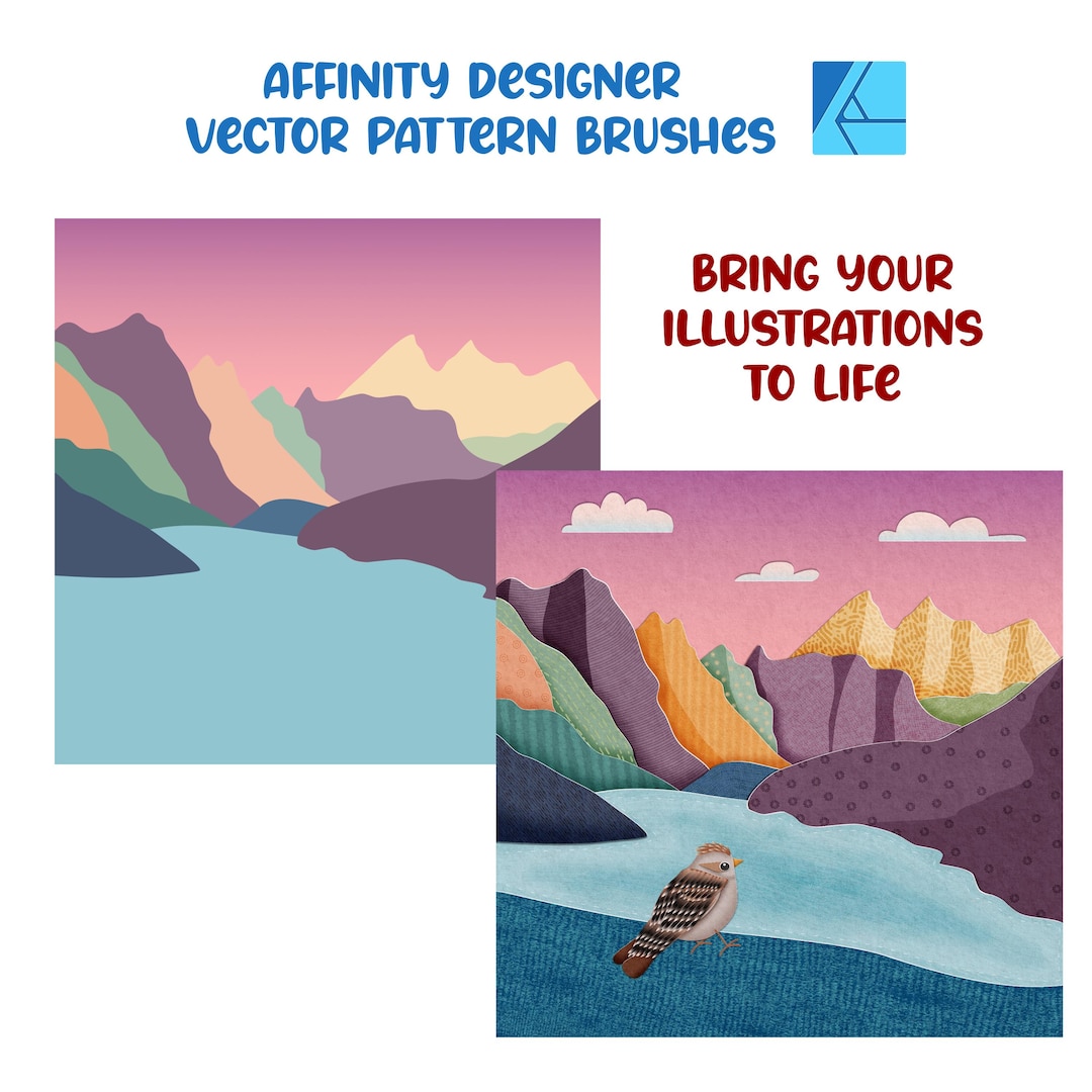 Affinity Designer Vector Brush Set: Patterns & Textures (digital ...