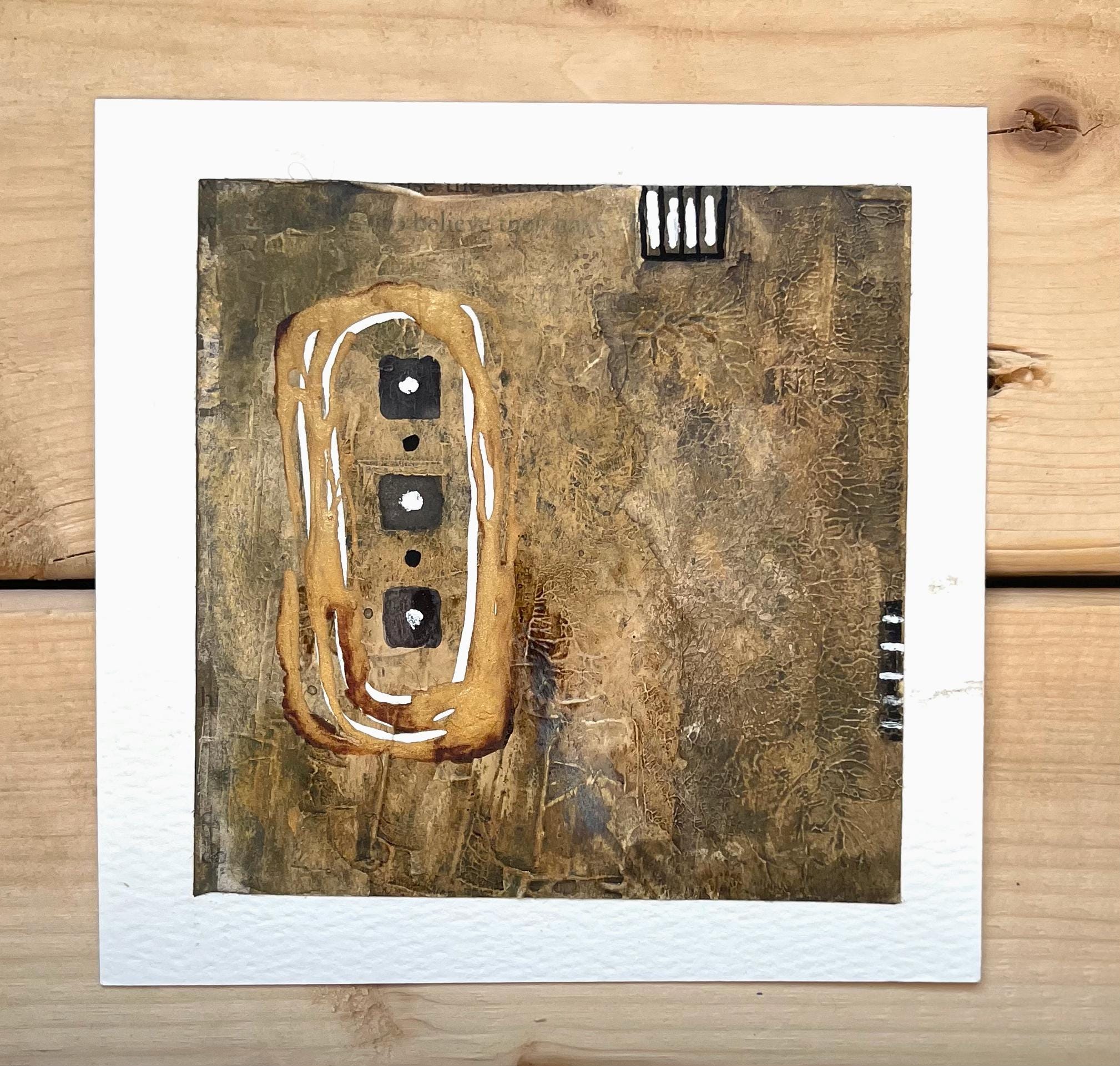 Gritty Paining Gritty Textured Abstract Painting: Original Mixed Media Art (5x5) - Etsy