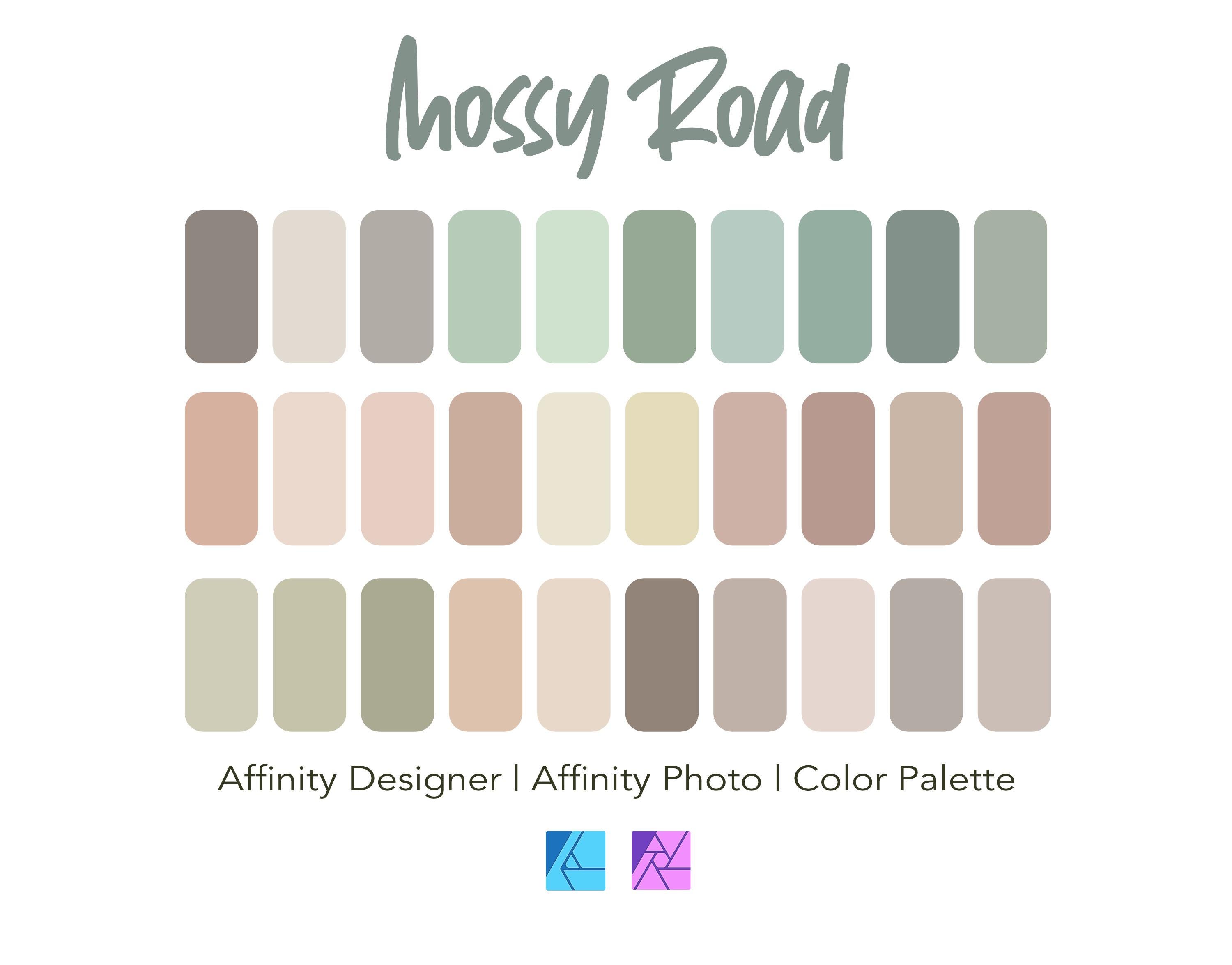 Affinity Designer Color Palette Bundle | Mossy Road | Color Swatches ...