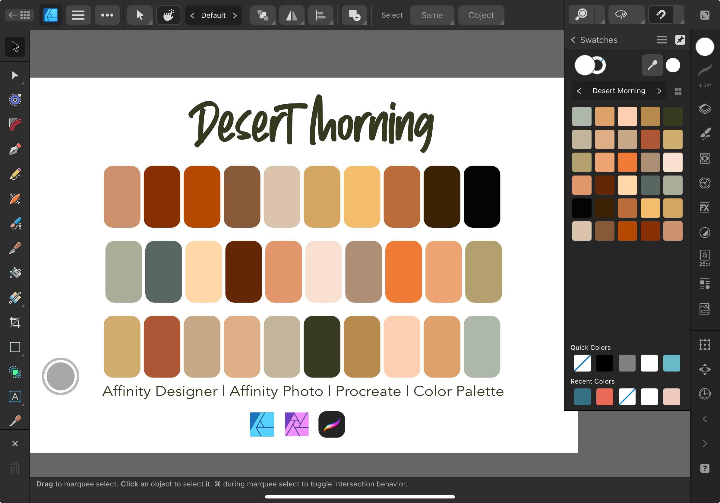 Desert Morning Color Palette: 30 Colors for Procreate, Affinity ...