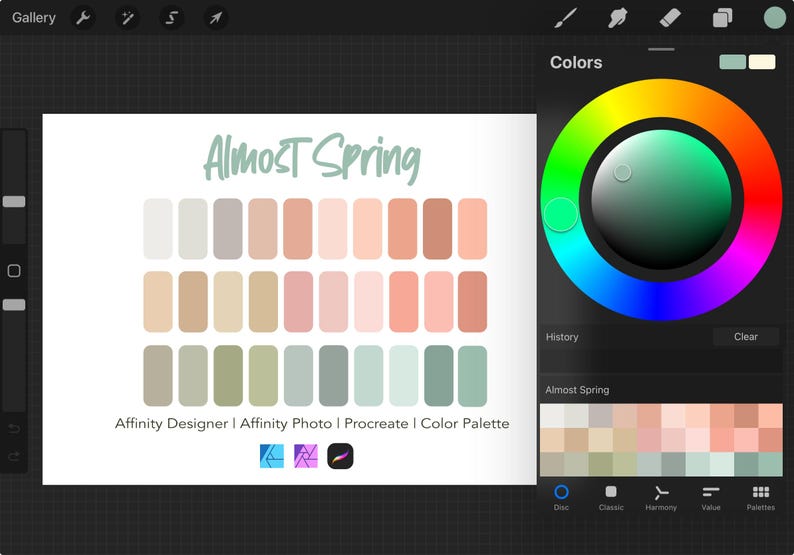 Affinity Designer Color Palette Bundle | Almost Spring | Color Swatches ...