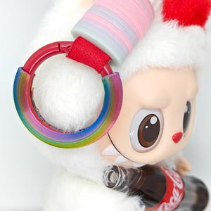Labubu Keychain Guard – Pop Mart Figure Ring Protector – Colorful 3D Printed Clip for Keyring Safety – Custom Colors – Labubu Accessory