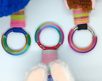 Protector de llavero de peluche – Protector de aro para llavero – Clip colorido impreso en 3D para seguridad de llaveros – Colores personalizados – Accesorio para muñecas