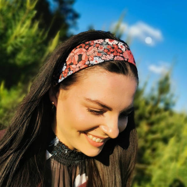 Headbands for Women Wide Hair Band Floral Style Boho Print Stretchy Comfortable Non Slip