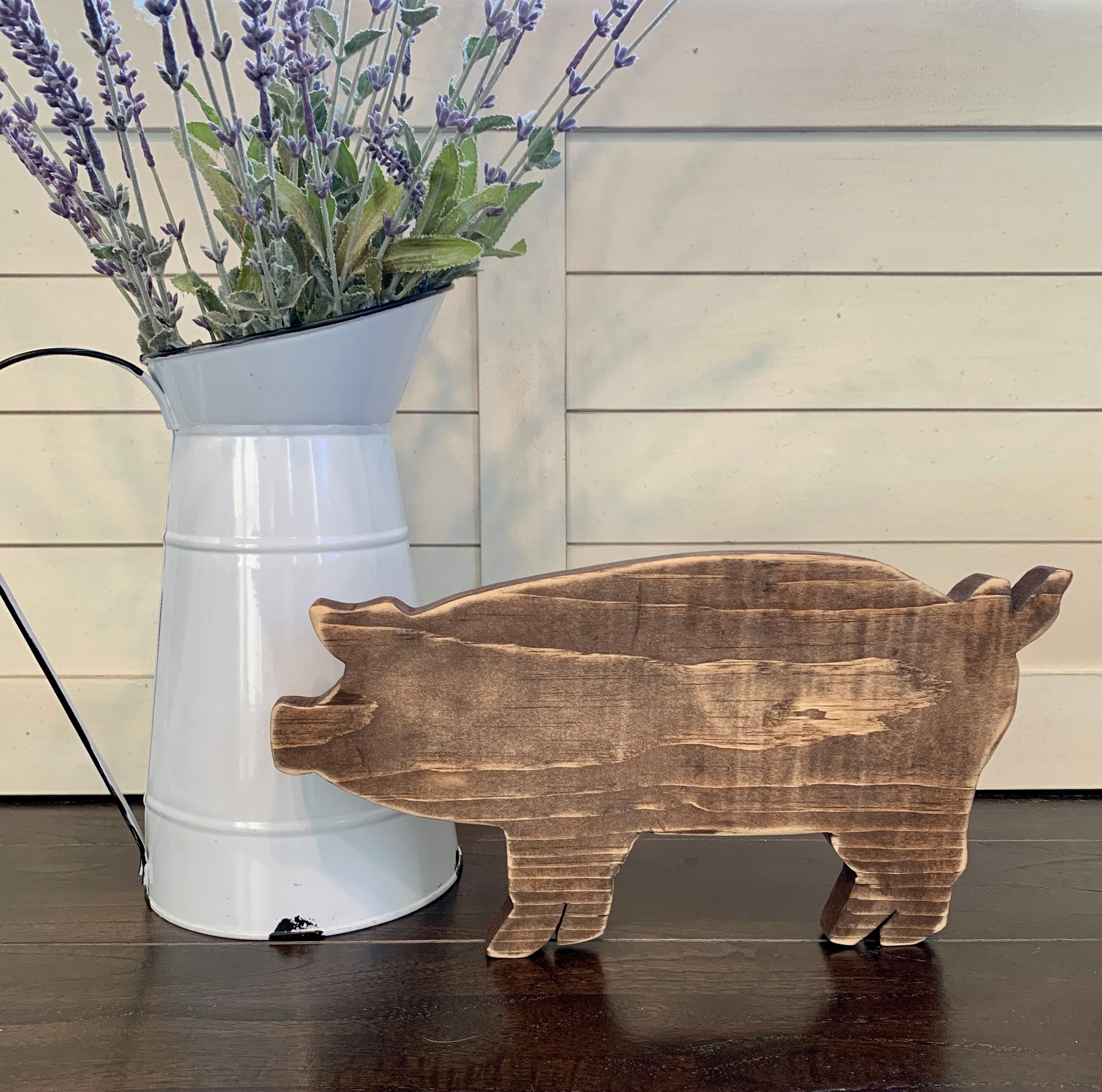Wood Pig/ Farmhouse Decor / Farmhouse/ Country Decor / Pig / Etsy
