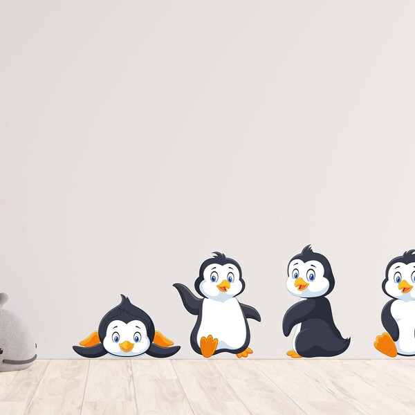 Penguin Wall Decals Etsy