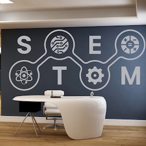 Stem Science Technology Engineering Math, Science Steam wall decal for school, stem school, steam school wall decor, classroom decals 1543ES