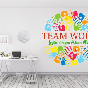 Teamwork Office Wall Decal, Motivation Teamwork Success Idea Wall Decal, Business Wall Decal Decor, Office wall vinyl stickers decals 997ES