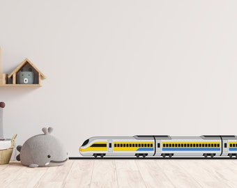 Express Train Wall Decal Vinyl Steam Locomotive Decal Railroad Track Sticker Decals Mural Railway Train Track Wall Decal Nursery Decor 1564E