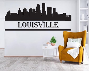 Louisville City Skyline Wandsticker Vinyl Sticker City Louisville Kentucky Wandtatto Vinyl City Sticker Wohnzimmer Büro Wanddeko 720ES