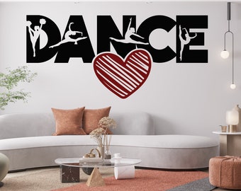 Dance Music Wall Art Decal, Ballet Music Words Wall Decor, Music Wall Sticker, Music Wall Art, Musician home decor, Music Gifts Mural 1266ES