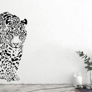 Leopard Face wall decal Cheetah Wall Art Stickers Animals Head Wall vinyl Wild Cat Vinyl Sticker Decor Bedroom Nursery Wild Pet Murals 368ES