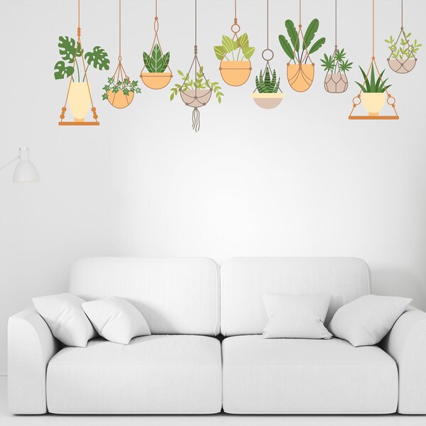 Plant Wall Decals Etsy