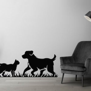 Dog Cat wall decals, Grooming Wall Decor, Veterinary Decals, Pet Lover Gift, Pet Shop House Wall Vinyl Decal, Pet Wall Vinyl Decal 1125ES