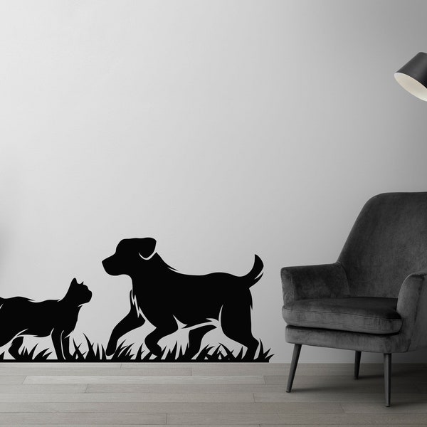 Cat and Dog Wall Decals Etsy