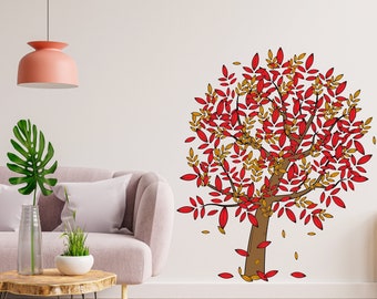 Tree Leaf Wall Art decor, Tree wall mural sticker, Kids interior decoration, Tree wall Art home Decor Family Branches Vinyl Wall Art 1210ES