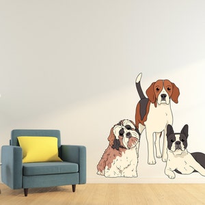 Dog wall decals, Grooming Wall Decor, Veterinary Decals, Pet Lover Gift, Pet Shop Dog House Wall Vinyl Decal, Pet Wall Vinyl Decal 1860ES