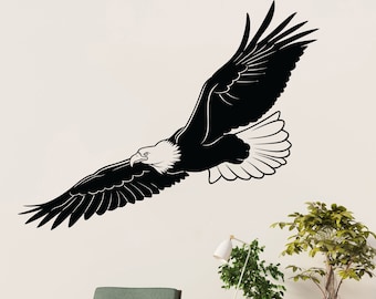 Weißkopfseeadler Wandtattoo Fliegender Adler Vinyl Wand Natur Vinyl Wand Adler Aufkleber Tier Tierwelt Aufkleber Vogel Aufkleber Schlafzimmer Kinderzimmer Wandbild 383ES