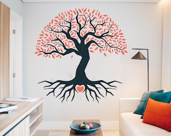 Wall Decal Large Tree decals Huge Tree decal nursery with heart tree Sticker Wall tattoos Wall mural Living Room vinyl wall sticker 1593ES