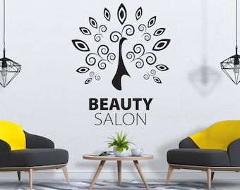 Beauty Hair Salon Decal Beautiful Girl Woman Fashion Style Beauty Salon vinyl wall Decal Fashion Decor Hairstylist Decor Salon Decal 780ES