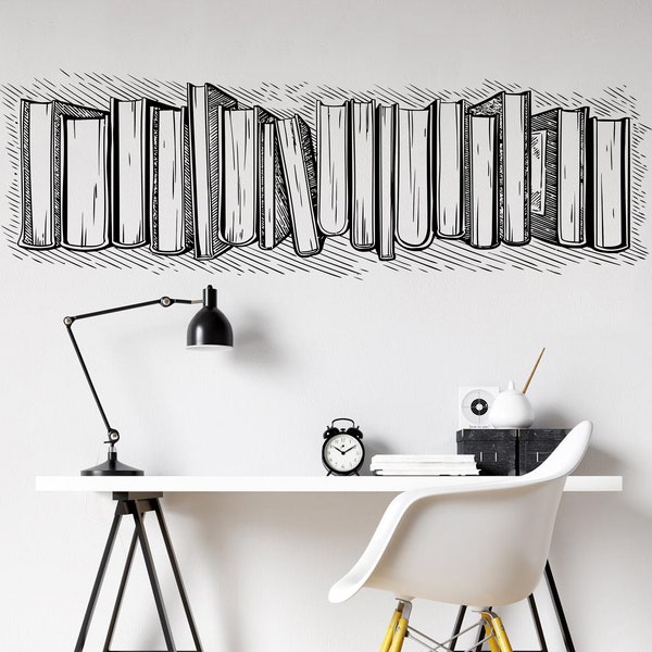 Library Wall Decals Etsy