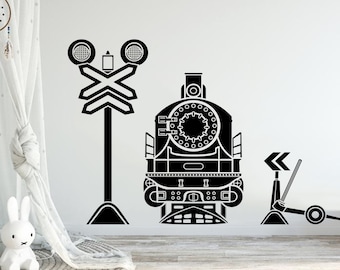 Train Wall Decal Vinyl Stickers Decals Art Home Decor Mural Railway Wall Decal Locomotive Decal Nursery Decor Bedroom Boys Room Dorm 781ES