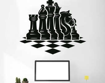 Wall Vinyl Sticker Decals Mural Room Design Chess Game Sport Board Fun bo1815 Wall Vinyl Sticker Decals Mural Room Design Chess Game Sport Board Fun bo1815