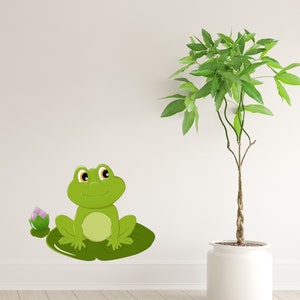 Frog wall decal, Pond frog wall art decor, boy nursery wall decal, Amphibian frog wall stickers, nursery wall stickers decal decor 1672ES