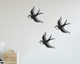 Flying Birds Wall Decal Vinyl Sticker Art Decor Bedroom Design Mural interior design flock of birds Kids room decor Living Room Decal 824ES