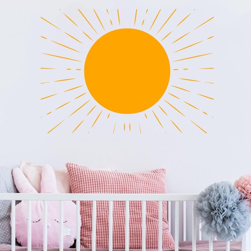 Sun Wall Decal Vinyl Sunset Decals Sunshine Wall Decal Half - Etsy