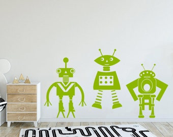 Robot wall decals, Sticker Robot Decor, Wall decals for kids robot, Playroom wall decals, Wall sticker for kids, Nursery Wall stickers 828ES