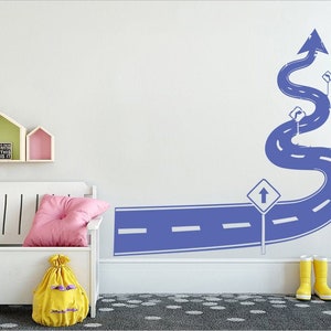 Race Track Wall Decal Kids Removable Boys Bedroom Racetrack Wall