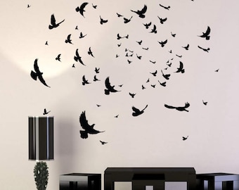 Vögel Wandtattoal Vögel Aufkleber Wand kunst Vögel Dekor Baum Dekoration Vogel Liebhaber frei wie ein Vogel Fliege Wand Vinyl Schlafzimmer Wohnzimmer 067ES