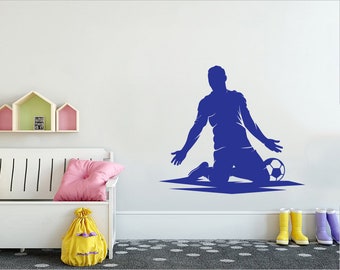 Soccer Player celebration Wall Decal,soccer wall decor, sports decal, kids room wall art, football wall decal, futbol, sports decal 213ES