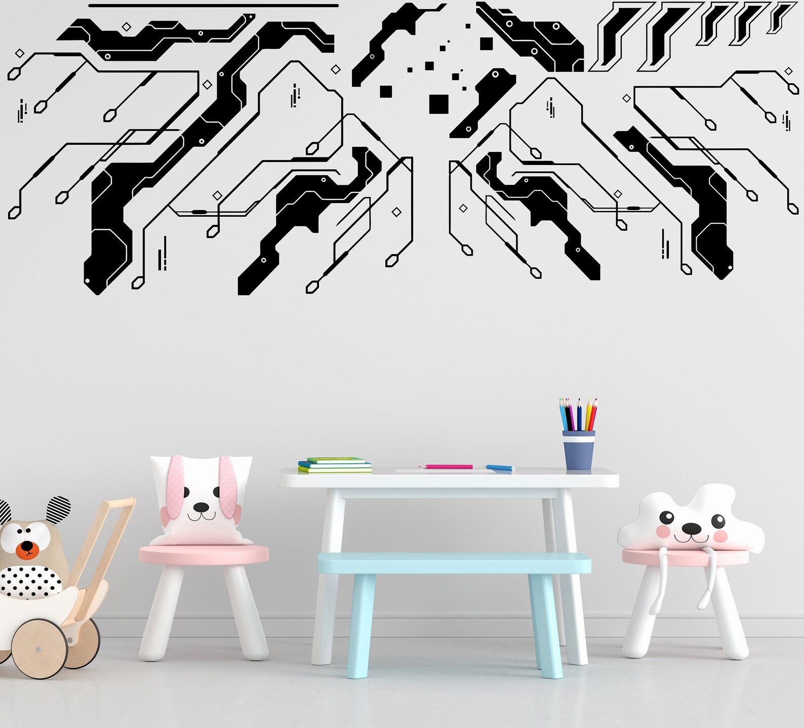 Circuit Board Wall Decal Technology Vinyl Wall Art Decals Etsy