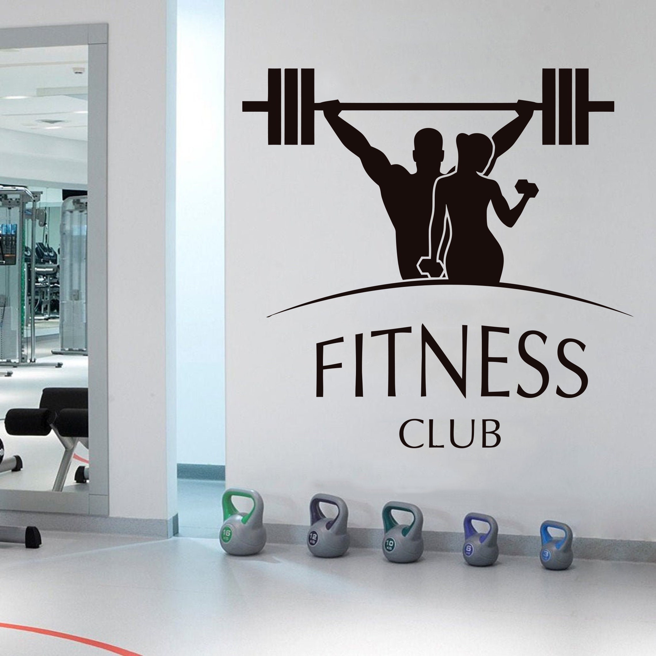 Fitness Workout Wall Decal Gym Wall Decal Fitness Gym Club Etsy UK