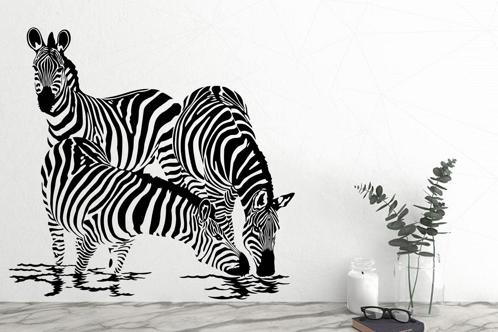 Zebra Wall Decor Zebra Wall Decals African Animal Safari Decal Zebra Kids Room Wall Decor