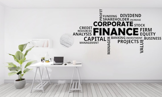Financi n Word Cloud Muursticker Office Decor Werk Business
