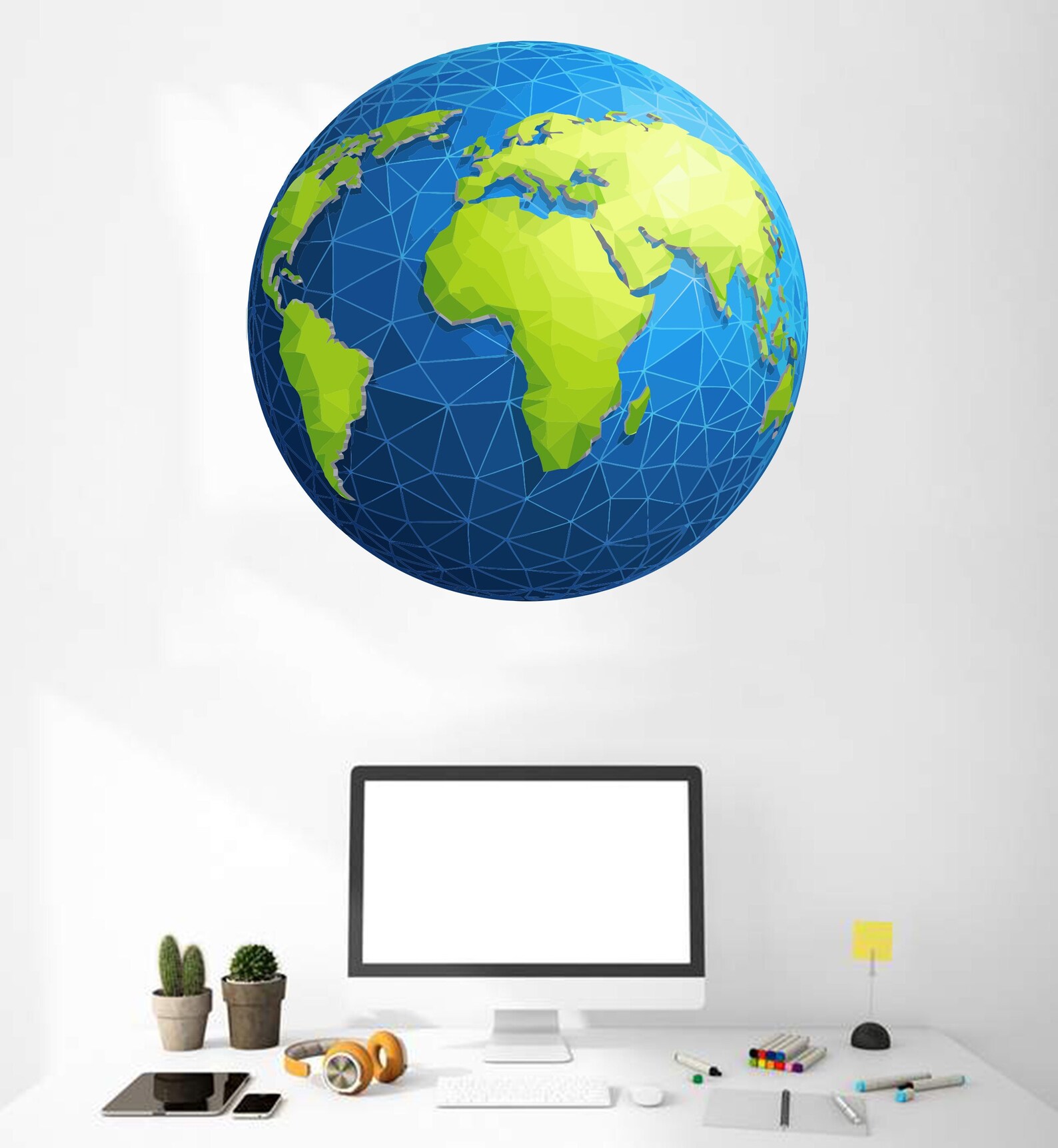 Earth Wall Decalsglobe Wall Decalworld Map Wall Etsy