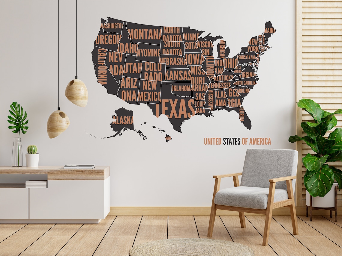 United States Of America Map Wall Mural Decor USA Map Flag Etsy Il 1140xN.3525636290 Cdrl 
