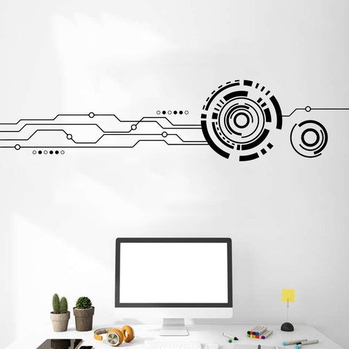 Circuit Board Wall Decal Technology Vinyl Wall Art Decals - Etsy