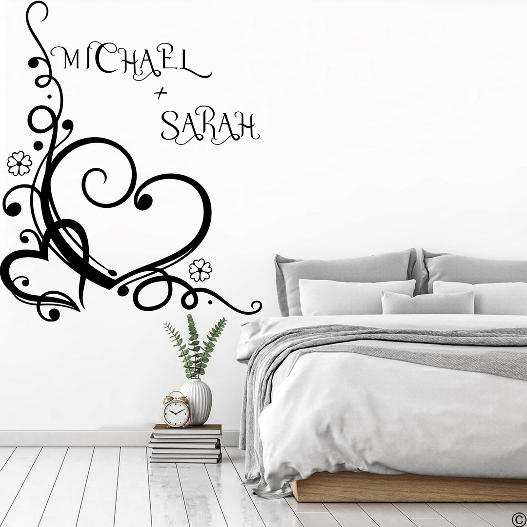 Personalized Couple Love Wall Decor Family Decal Vinyl Wall Decals Wall Decor Love Wall Decal ...