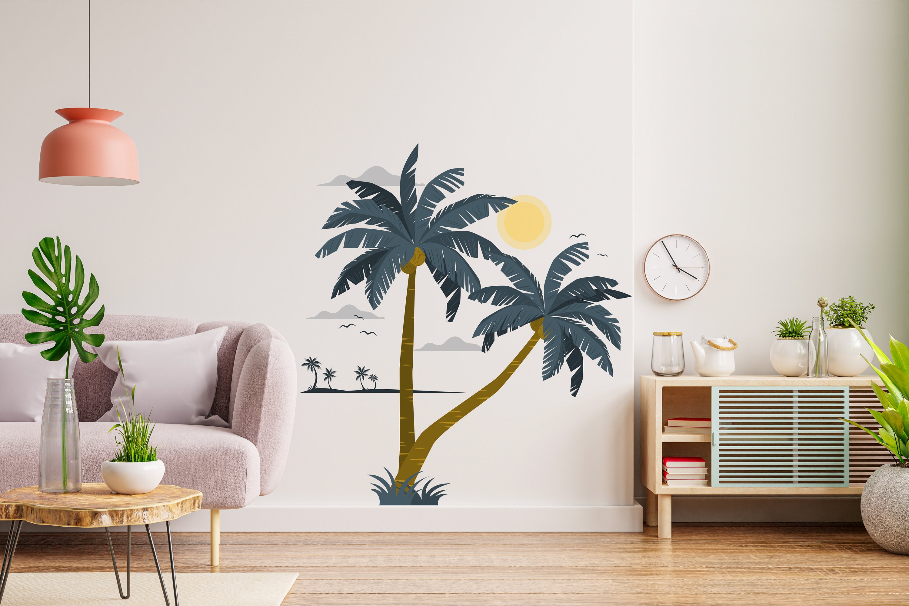 Palm Tree Vinyl Wall Decal (2 Trees) #1490 - InnovativeStencils