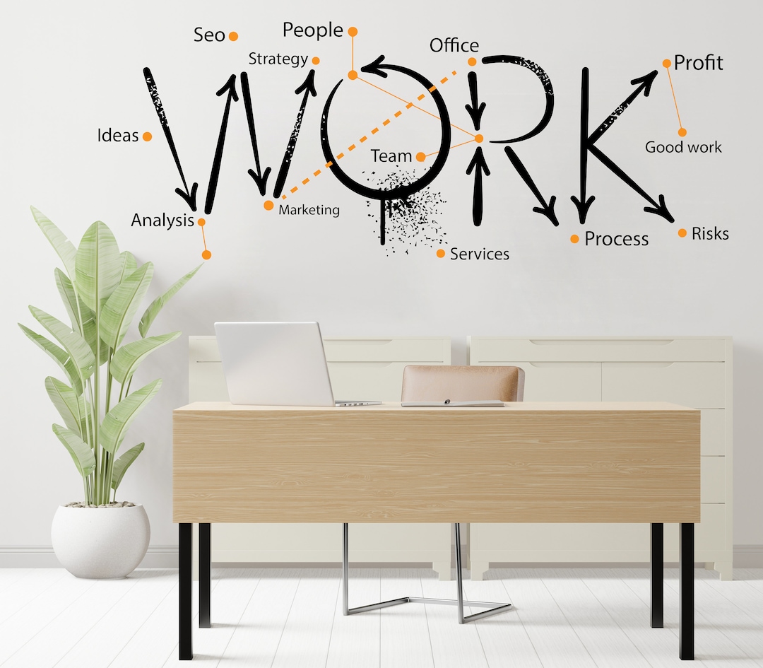 Work Office Wall Decal, Business Wall Decal Decoration, Office Wall