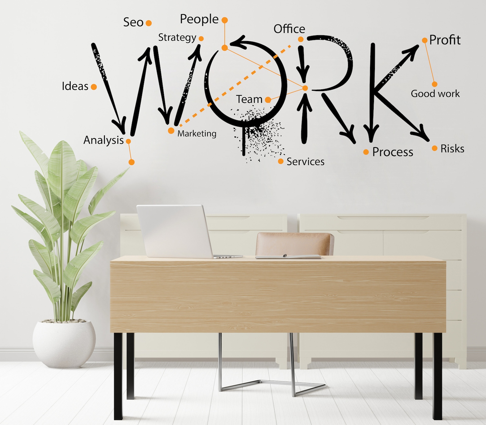 Work Office Wall Decal Business Wall Decal Decoration Office Etsy