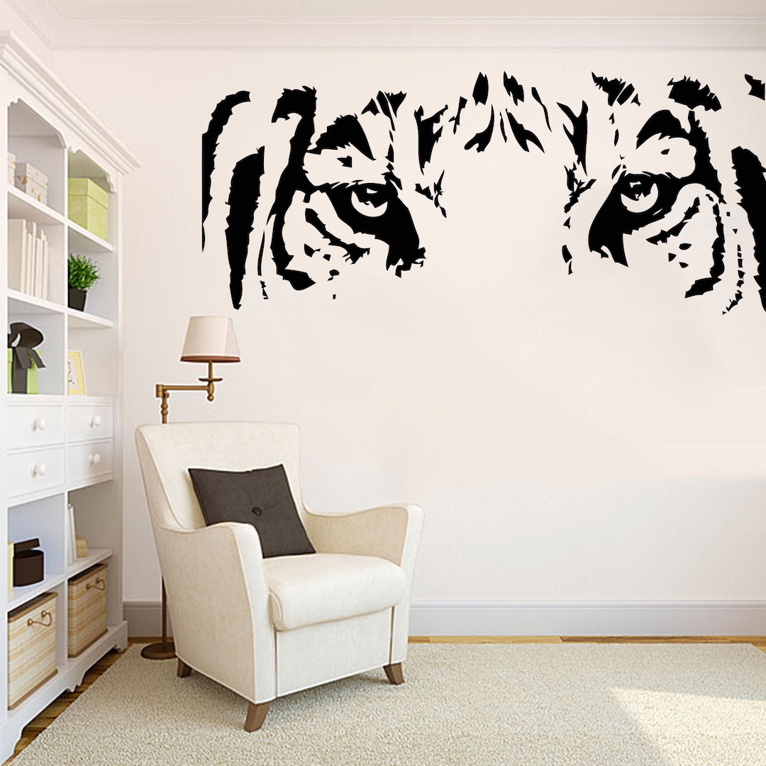 Tiger Eye Wall Decal Tiger Face Wall Art Animals Wall Vinyl Stickers Big Cat Eye Wall Sticker