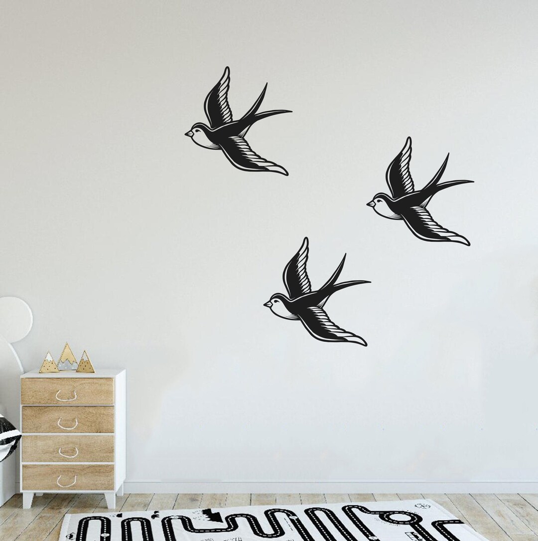Flying Birds Wall Decal Vinyl Sticker Art Decor Bedroom Design Mural ...