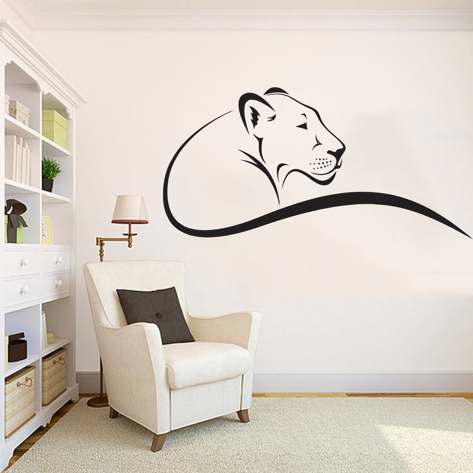 Lioness Wall Decals Lion Wall Art Stickers Animals Wall Vinyl Etsy